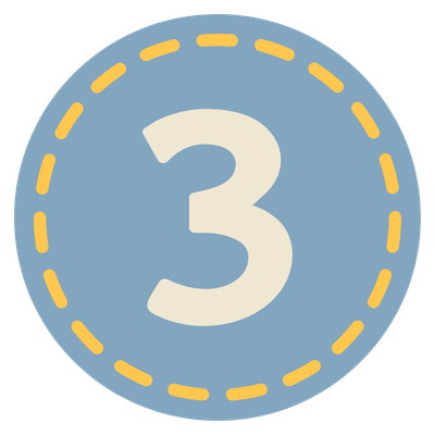 decorative number three icon